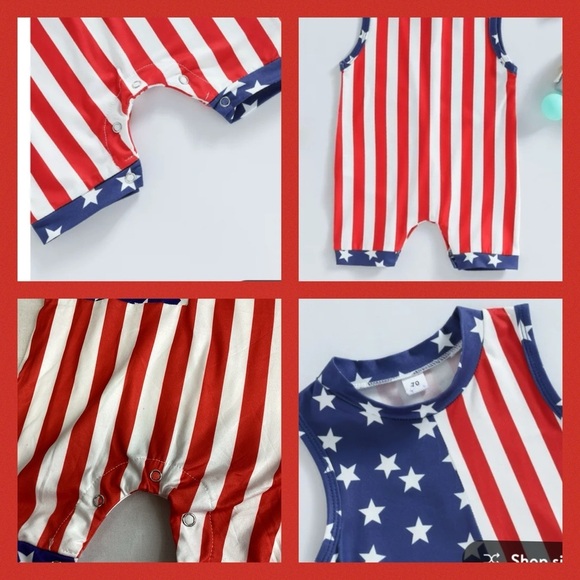 Little girl, one piece, patriotic, red, white, and blue swimsuits. 9 - Picture 2 of 10